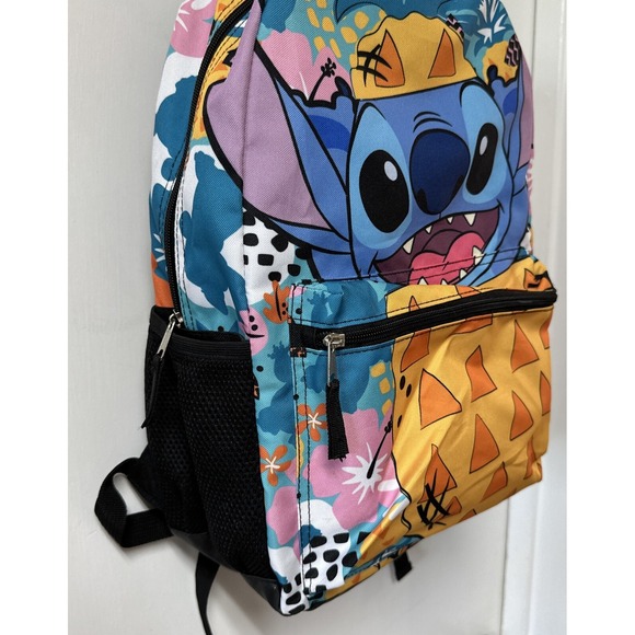 Lilo And Stitch‎ Pineapple Large Backpack Laptop Water Bottle Pockets - Picture 2 of 7
